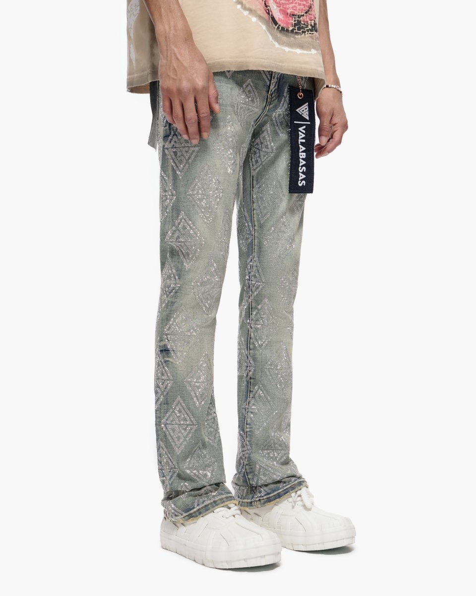 Glim Stacked Flare Jeans Vintage Wash - Valabasas