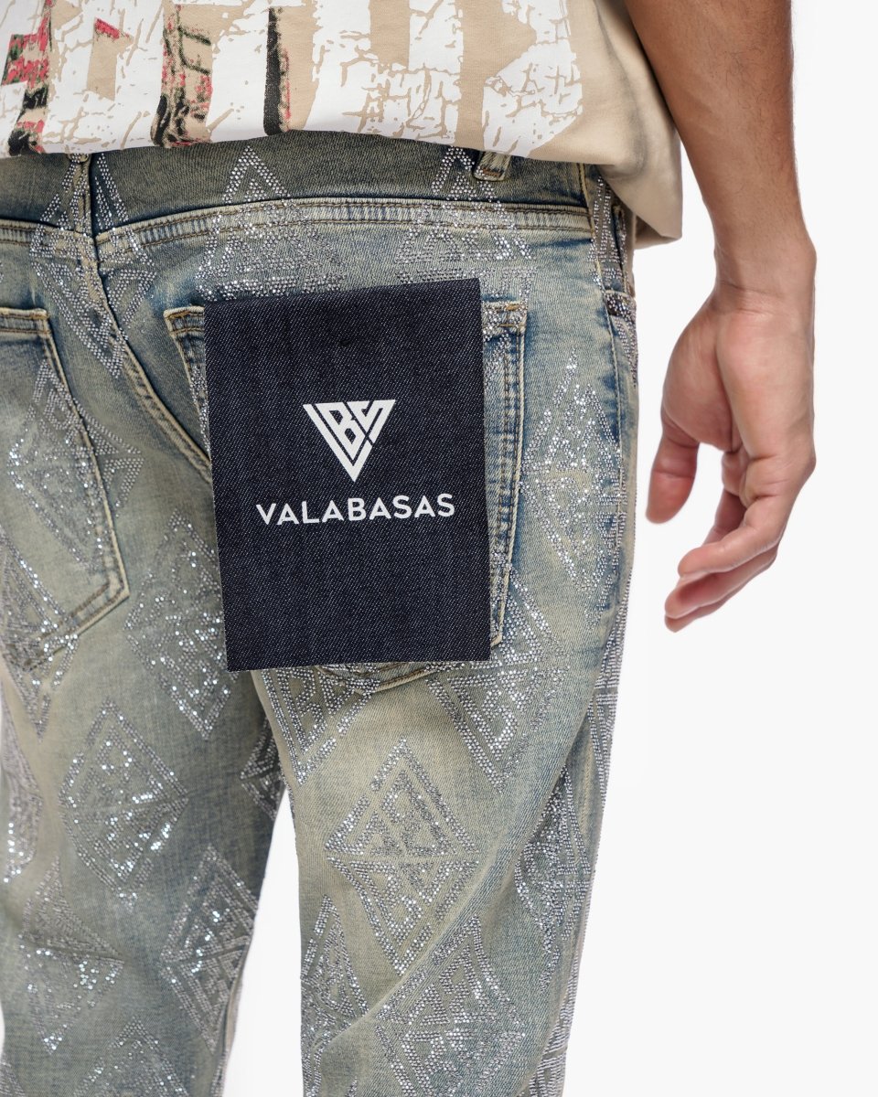 Glim Stacked Flare Jeans Vintage Wash - Valabasas