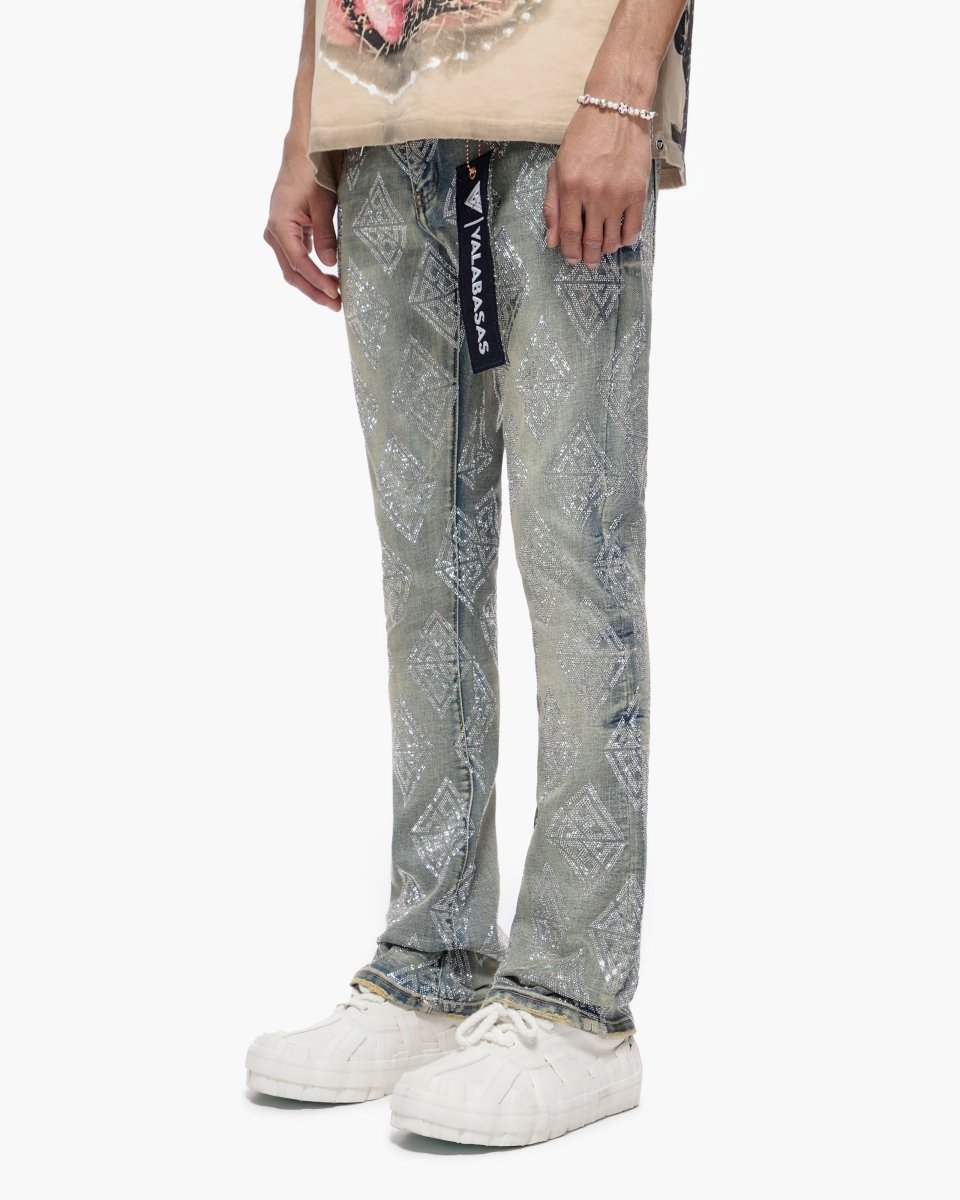 Glim Stacked Flare Jeans Vintage Wash - Valabasas