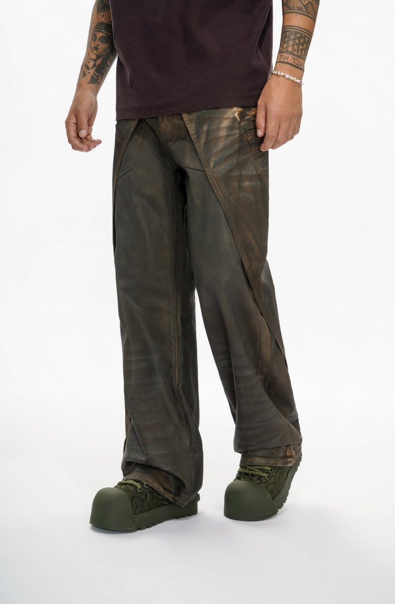 Gozai Vintage Brown Waxed Baggy - Valabasas