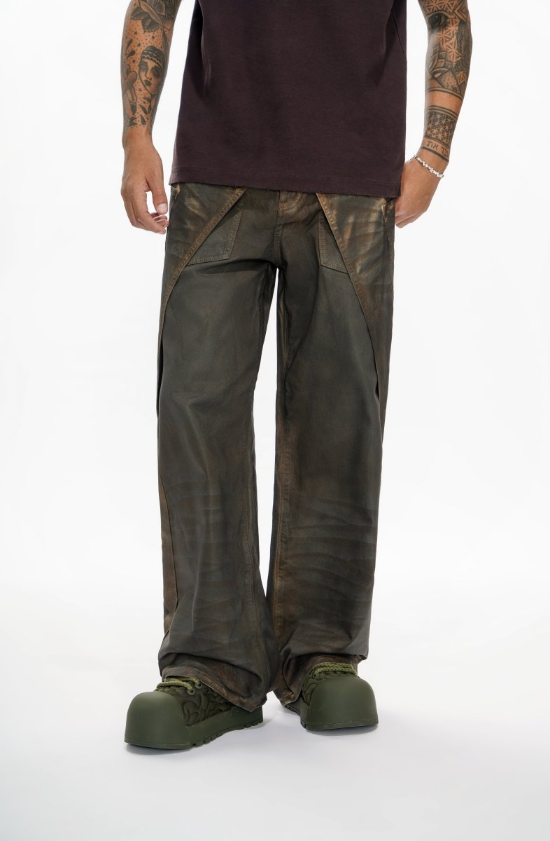 Gozai Vintage Brown Waxed Baggy - Valabasas
