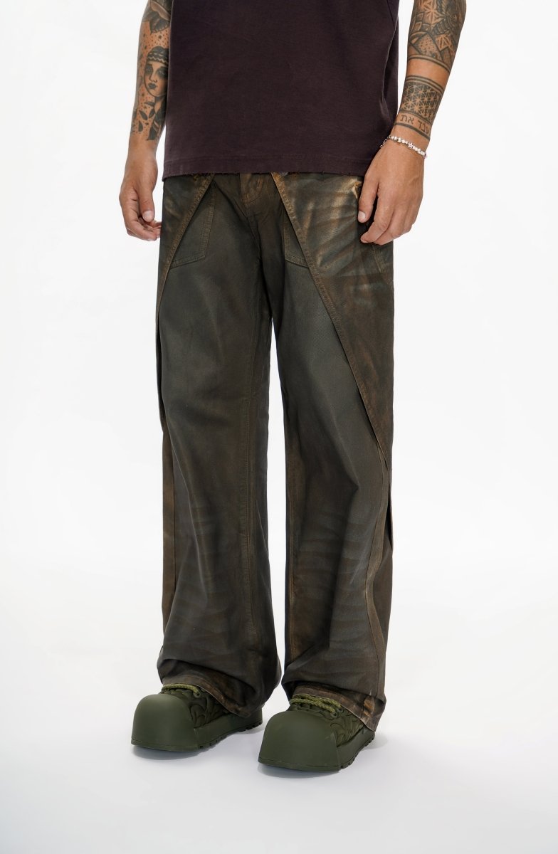 Gozai Vintage Brown Waxed Baggy – Valabasas