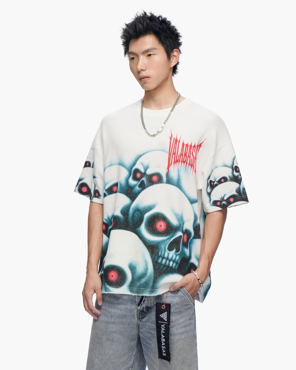 Grave Digger White Thermal Tee - Valabasas