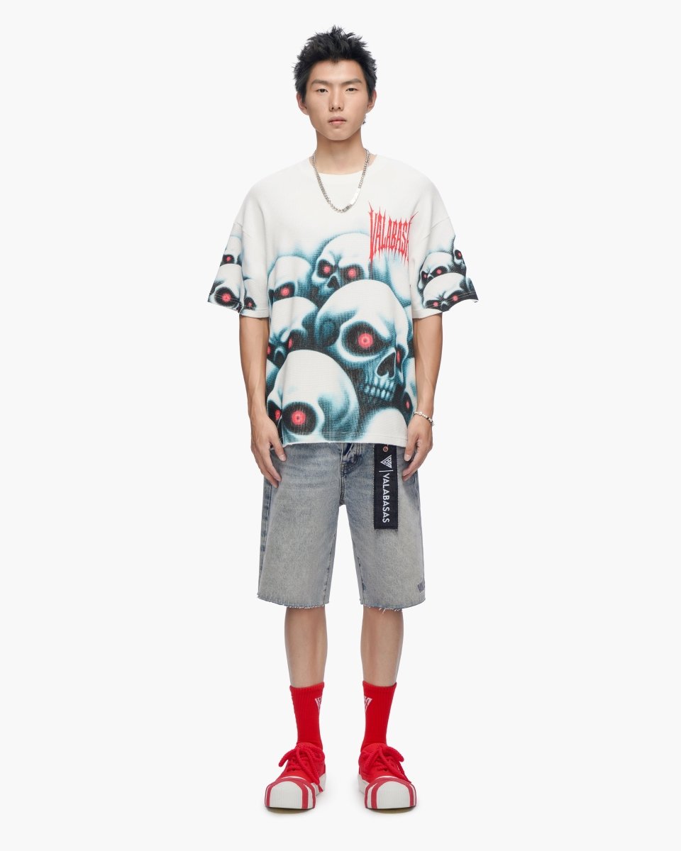 Grave Digger White Thermal Tee - Valabasas