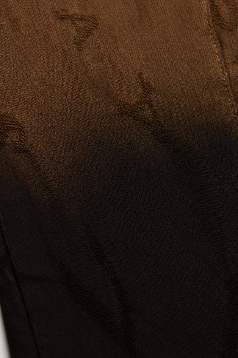 "GRIDLOCK" STACKED FLARE DENIM DARK KHAKI - Valabasas