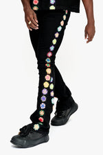 Groovy Stacked Flare Jean Jet Black