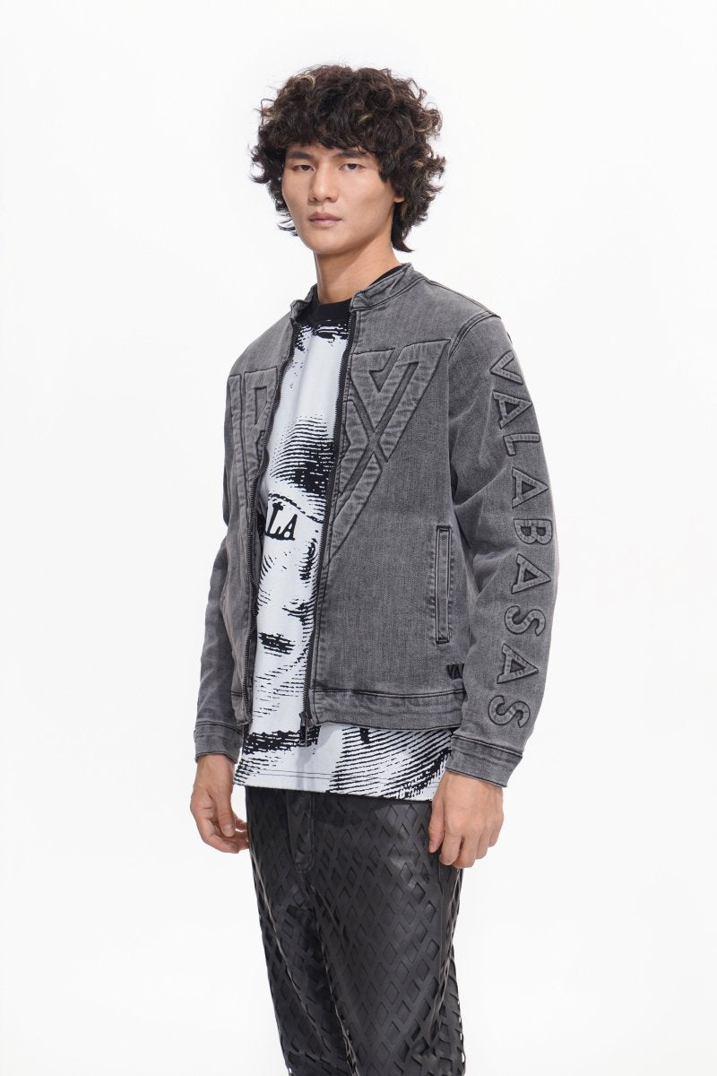 Harley Grey Wash Denim Jacket - Valabasas