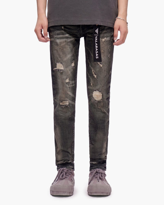Haste Black Grey Wash Skinny Jeans - Valabasas