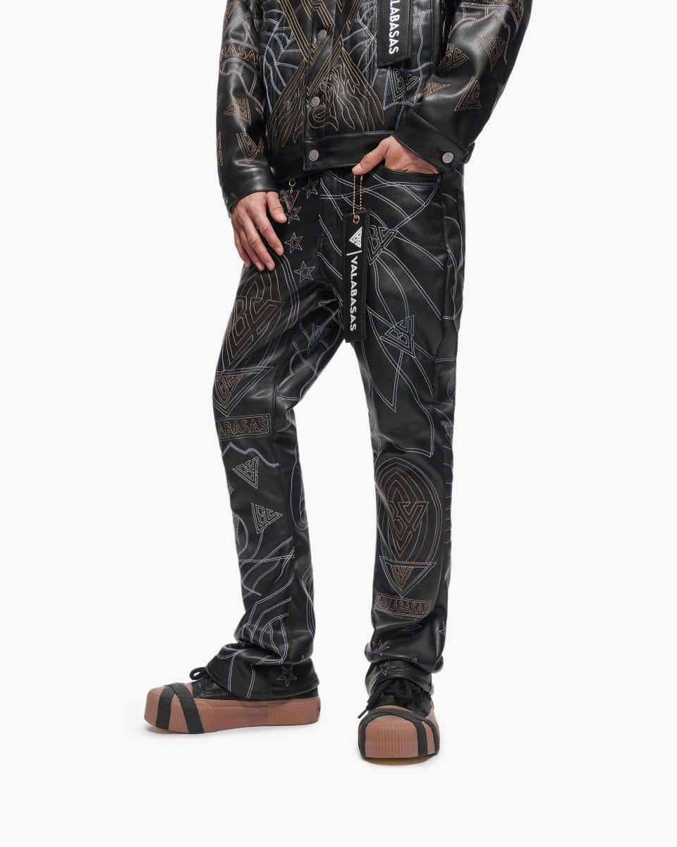 パンツ VALABASAS Havoc Vegan Leather Black Stacked – Valabasas