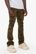 Hazard Dark Foilage Green Stacked Jeans