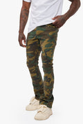 Hazard Foilage Green Stacked Jeans