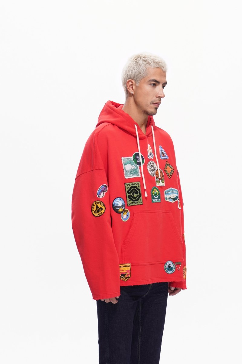 Haze Washed Red Hoodie - Valabasas