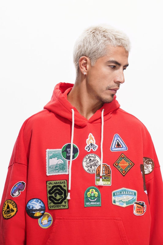 Haze Washed Red Hoodie - Valabasas