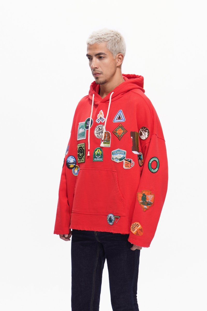 Haze Washed Red Hoodie - Valabasas