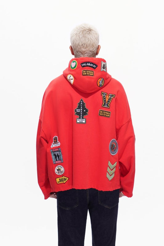 Haze Washed Red Hoodie - Valabasas