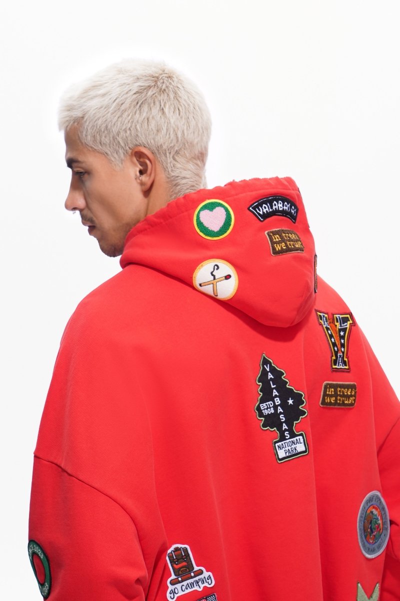 Haze Washed Red Hoodie - Valabasas