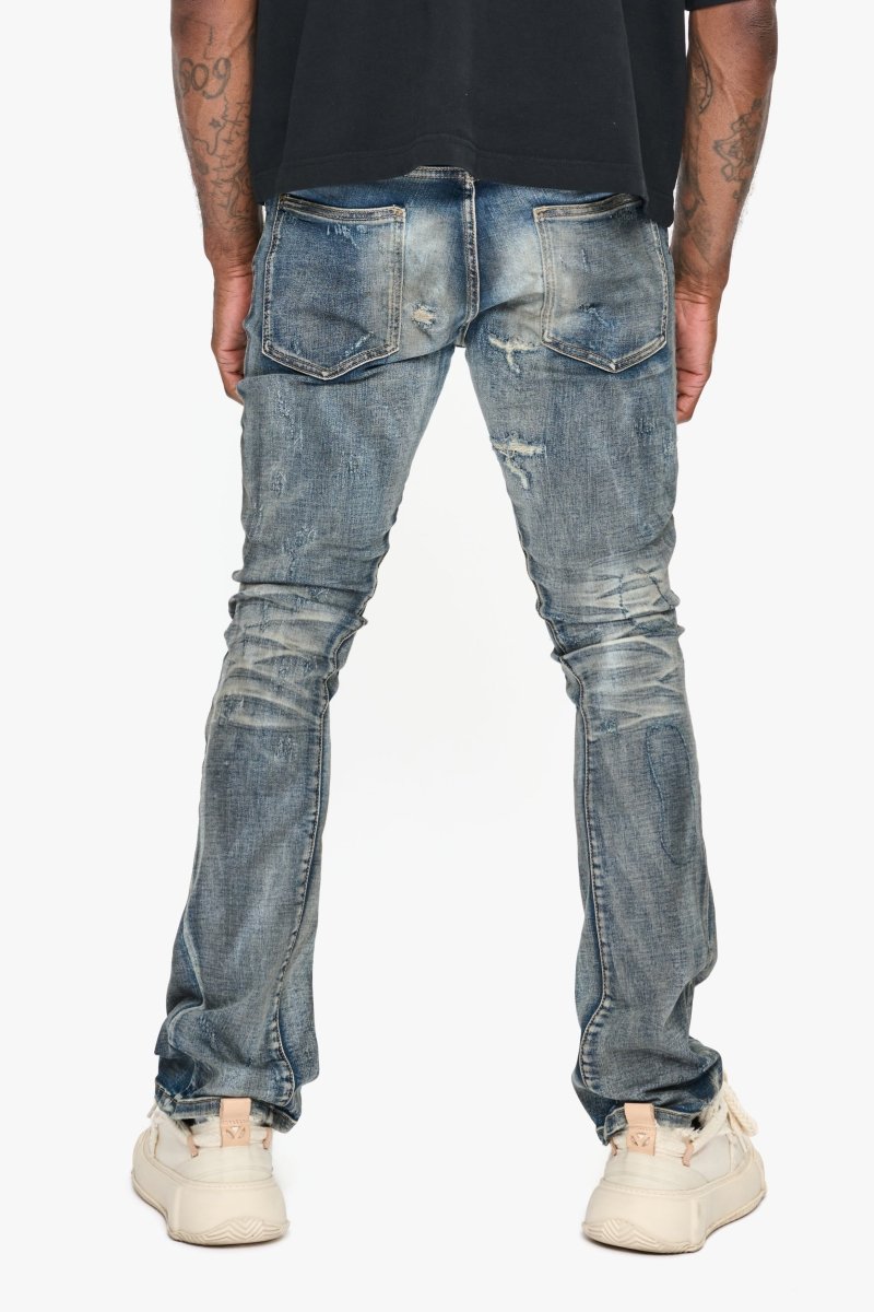 Hibit Vintage Blue Stacked Flare Jean - Valabasas