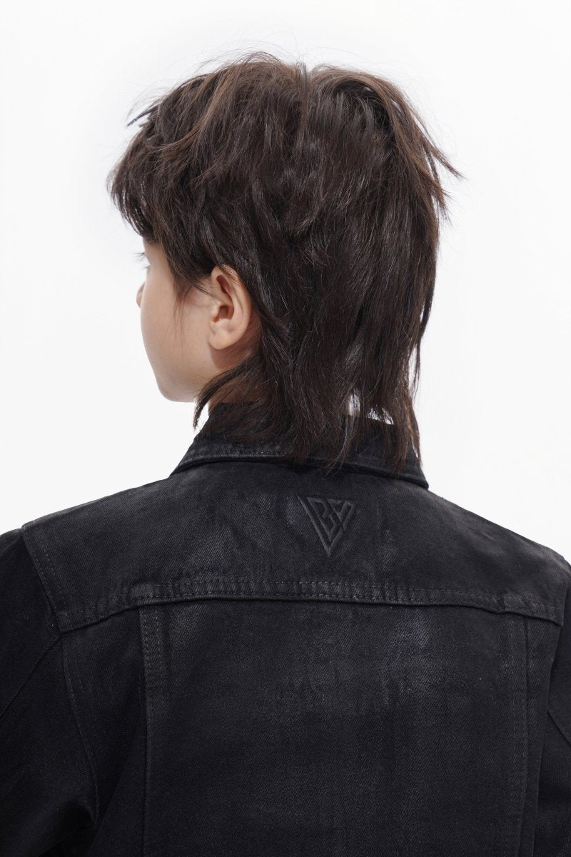 Hideout Kids Black Wash Waxed Jacket - Valabasas