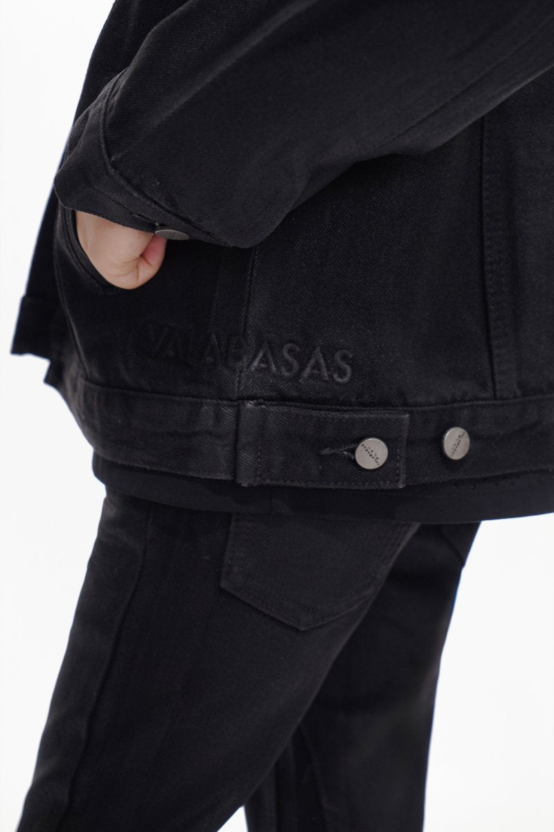 Hideout Kids Black Wash Waxed Jacket - Valabasas