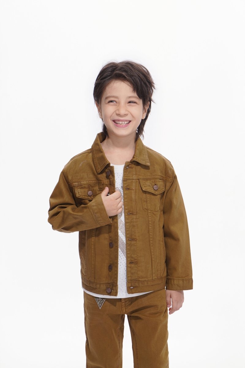 Hideout Kids Brown Waxed Jacket - Valabasas