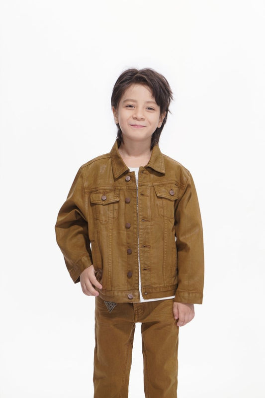 Hideout Kids Brown Waxed Jacket - Valabasas