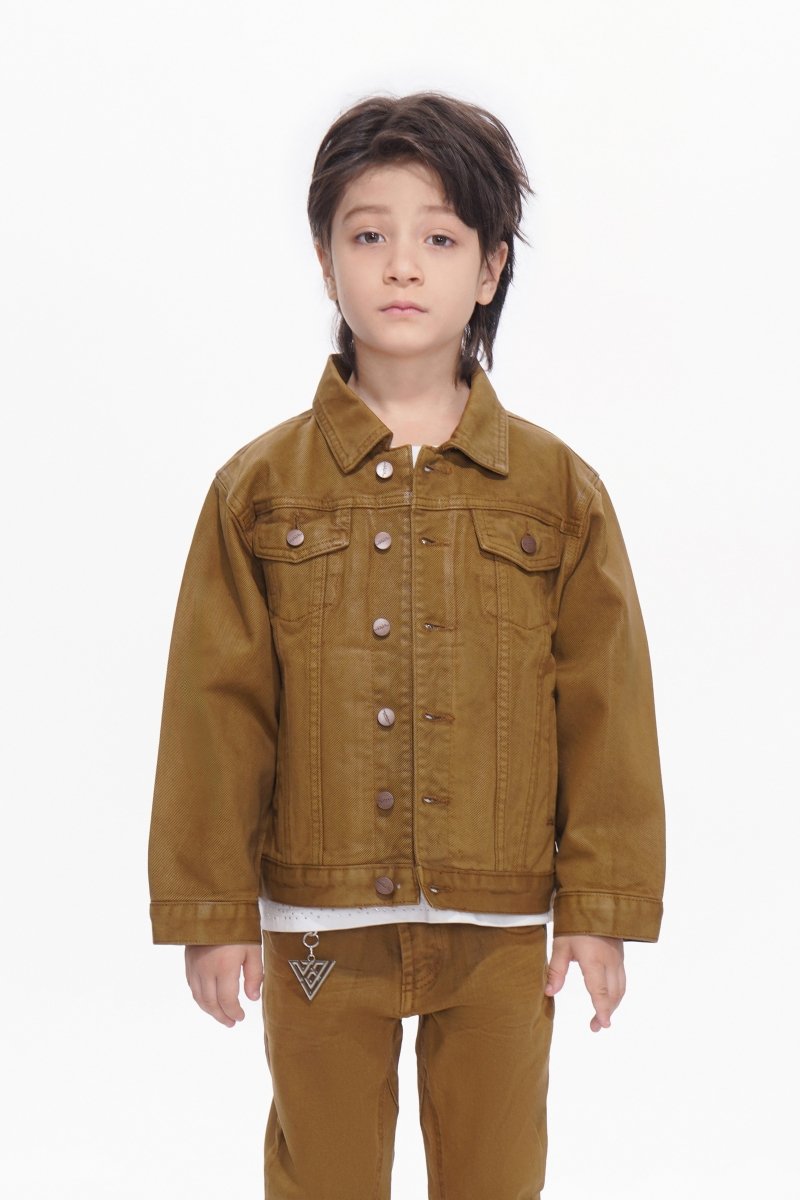 Hideout Kids Brown Waxed Jacket - Valabasas