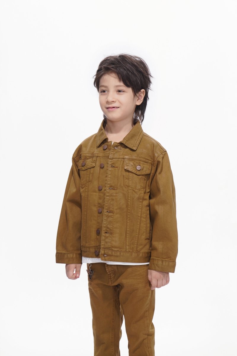 Hideout Kids Brown Waxed Jacket - Valabasas