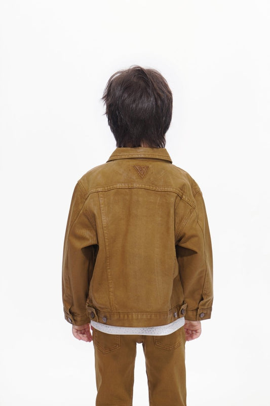Hideout Kids Brown Waxed Jacket - Valabasas