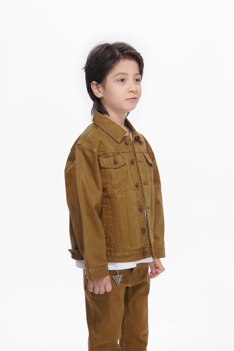 Hideout Kids Brown Waxed Jacket - Valabasas
