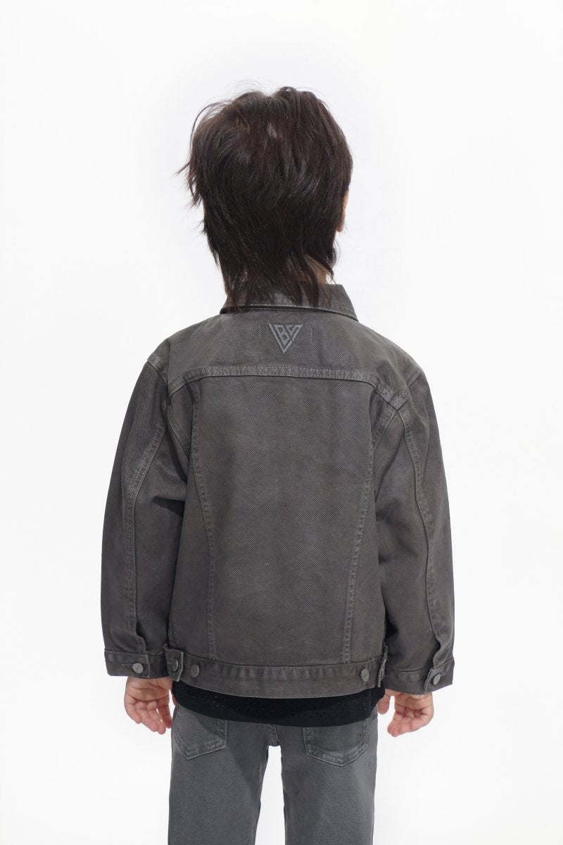 Hideout Kids Grey Waxed Jacket - Valabasas