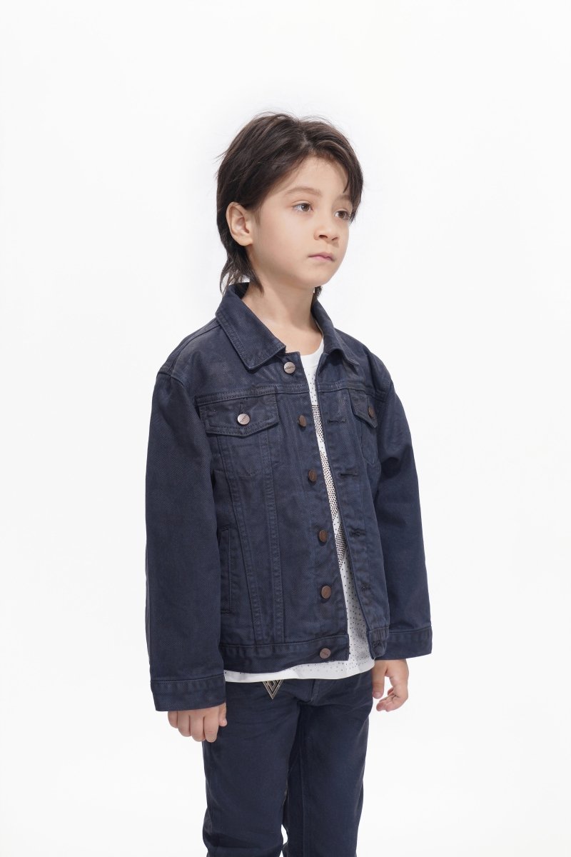 Hideout Kids Navy Waxed Jacket