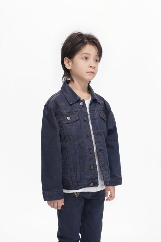 Hideout Kids Navy Waxed Jacket - Valabasas