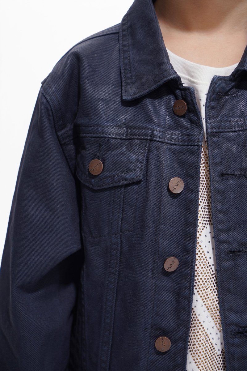Hideout Kids Navy Waxed Jacket - Valabasas