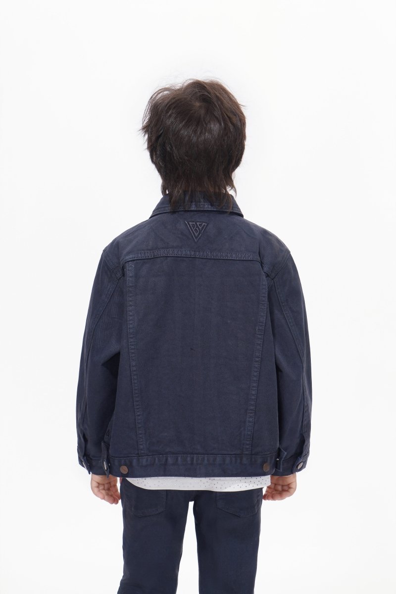 Hideout Kids Navy Waxed Jacket - Valabasas
