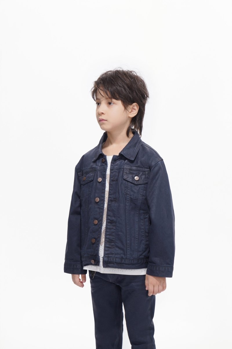 Hideout Kids Navy Waxed Jacket - Valabasas