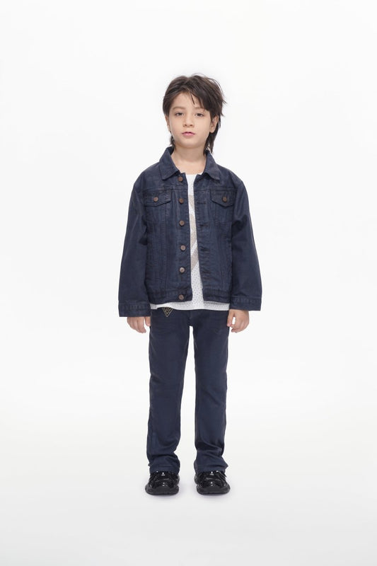Hideout Kids Navy Waxed Jacket - Valabasas