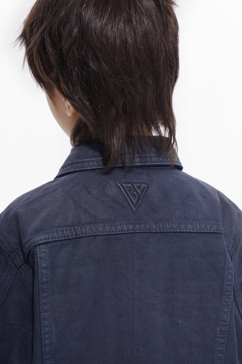Hideout Kids Navy Waxed Jacket - Valabasas