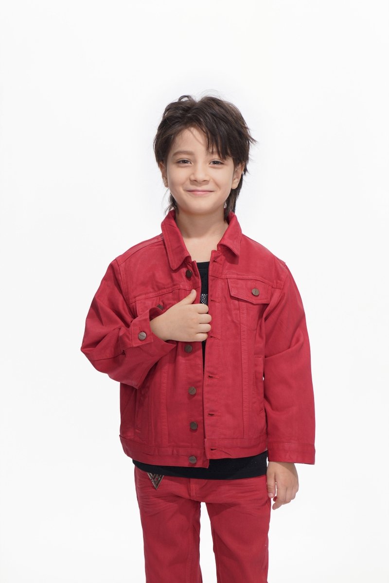 Hideout Kids Red Waxed Jacket - Valabasas