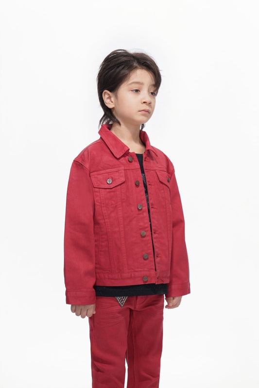 Hideout Kids Red Waxed Jacket - Valabasas