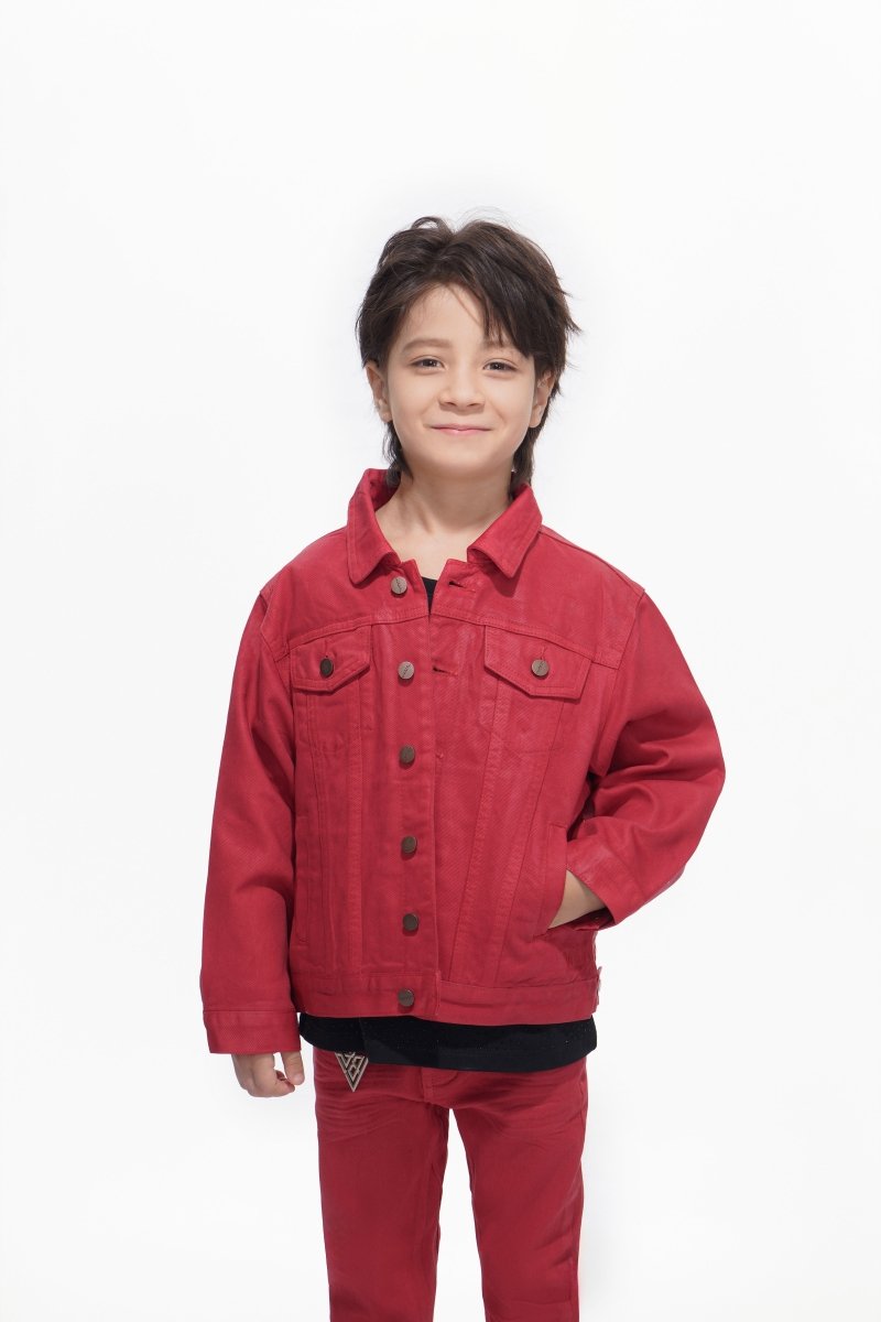 Hideout Kids Red Waxed Jacket - Valabasas