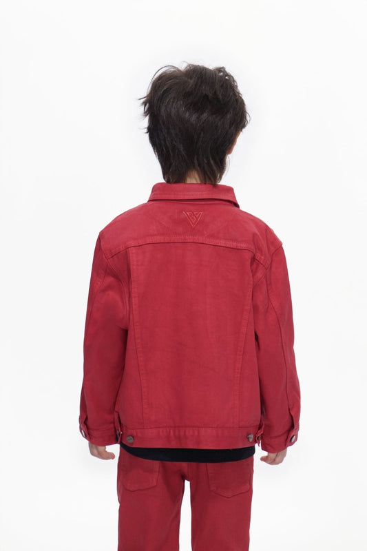 Hideout Kids Red Waxed Jacket - Valabasas