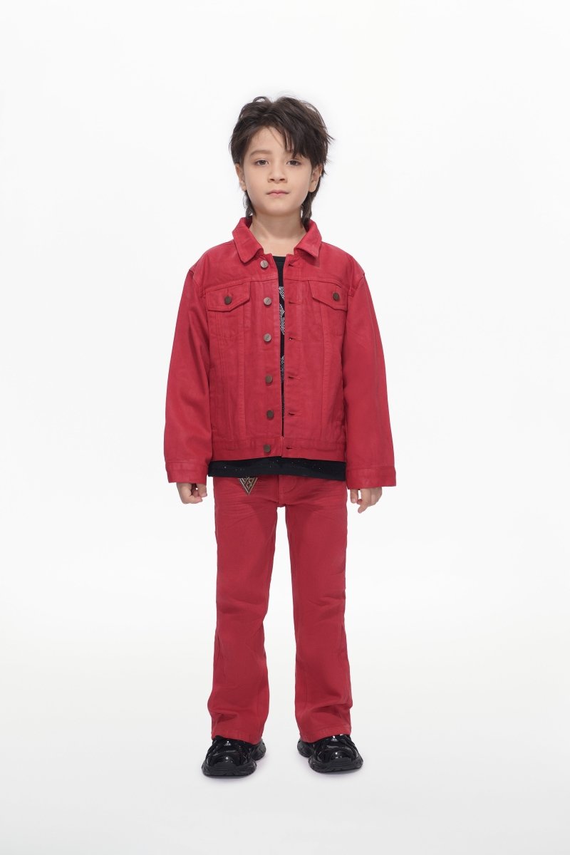 Hideout Kids Red Waxed Jacket - Valabasas