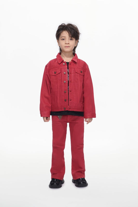 Hideout Kids Red Waxed Jacket - Valabasas