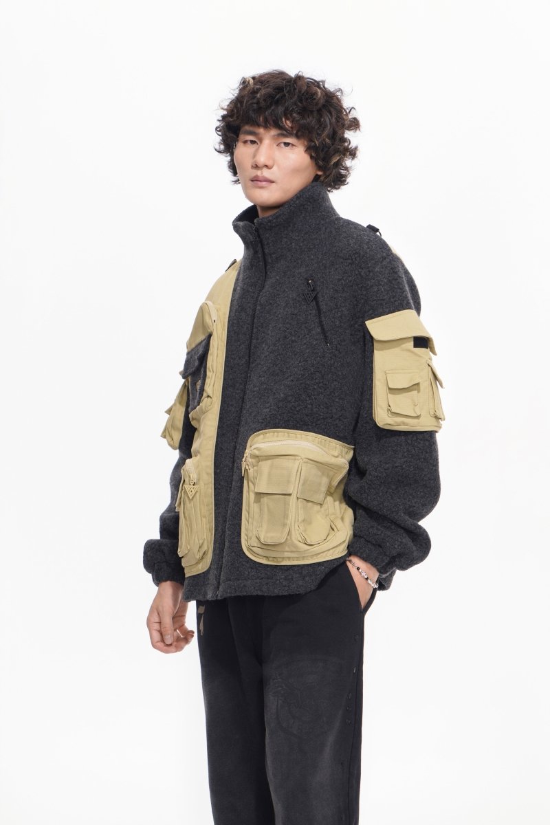 Hike Dark Grey Sherpa Jacket - Valabasas