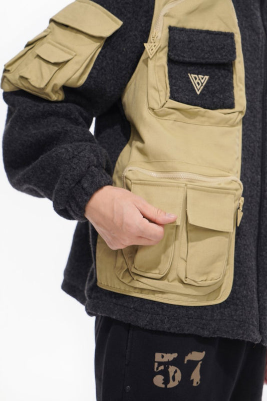Hike Dark Grey Sherpa Jacket - Valabasas