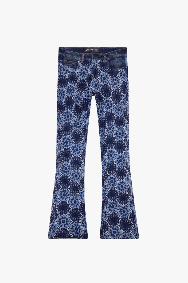 "HONEYCOMB" STACKED FLARE JEAN SAPHIRE CASCADE - Valabasas