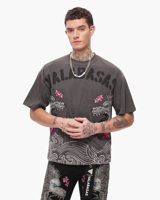 Ikari Tee Washed Black - Valabasas