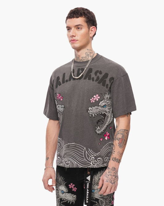 Ikari Tee Washed Black - Valabasas