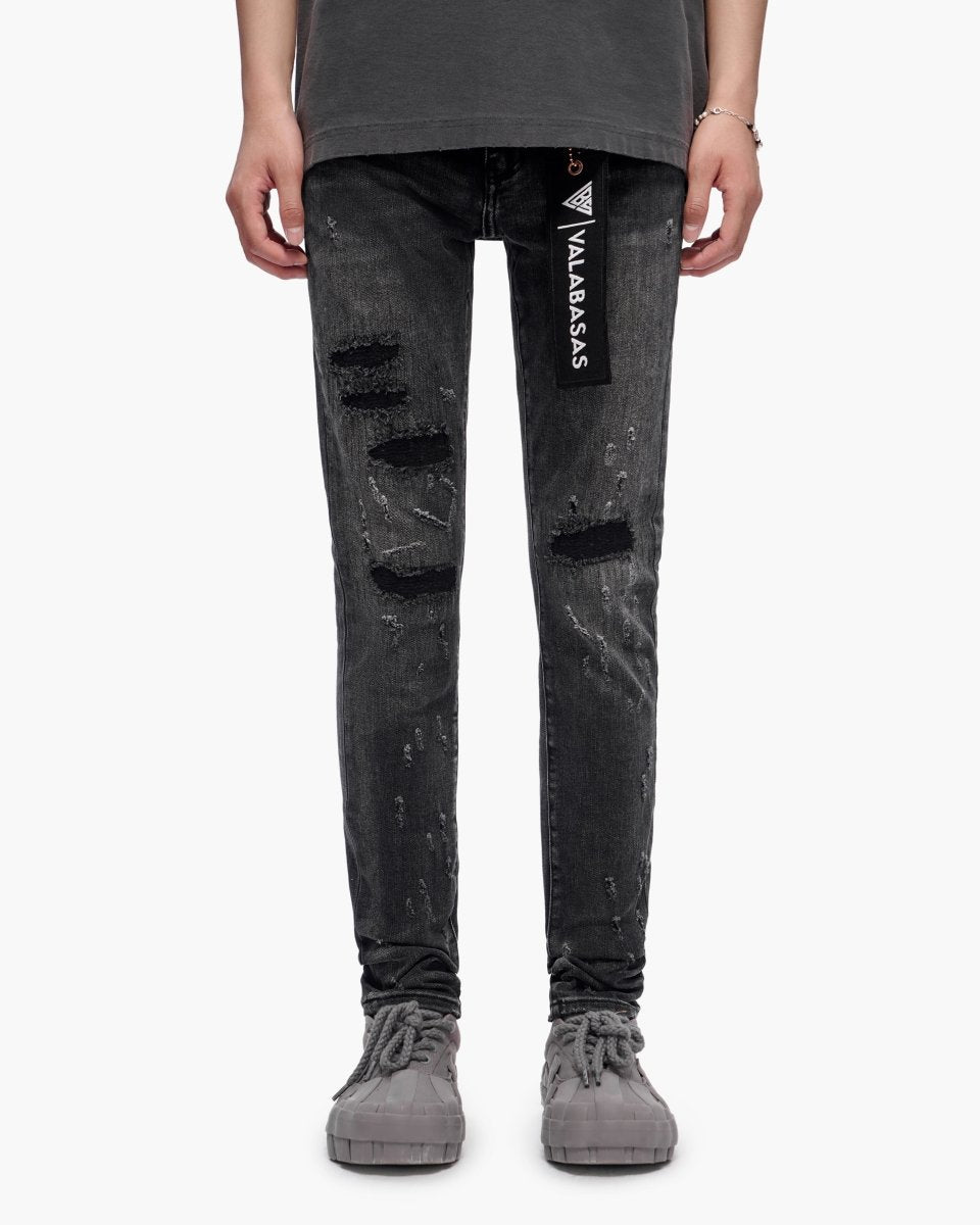 Ilyas Charcoal Skinny Jeans - Valabasas