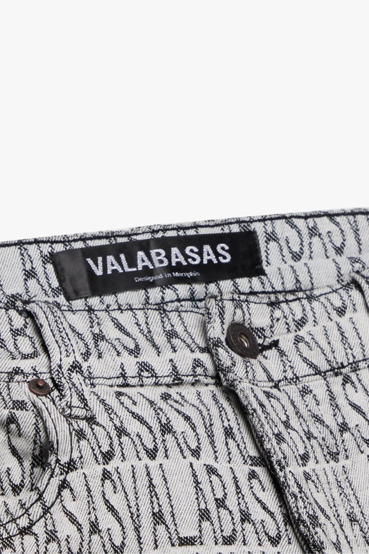 "IMPRINT" BAGGY DENIM JEAN BLACK WHITE - Valabasas